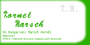 kornel marsch business card